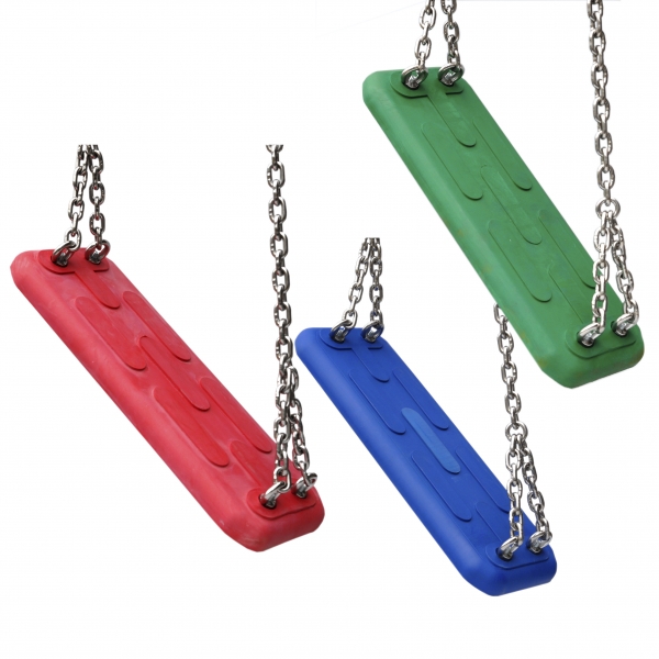 Schaukelsitz Standard mit Edelstahl-Schaukelketten, Farbwahl: rot, blau, grün